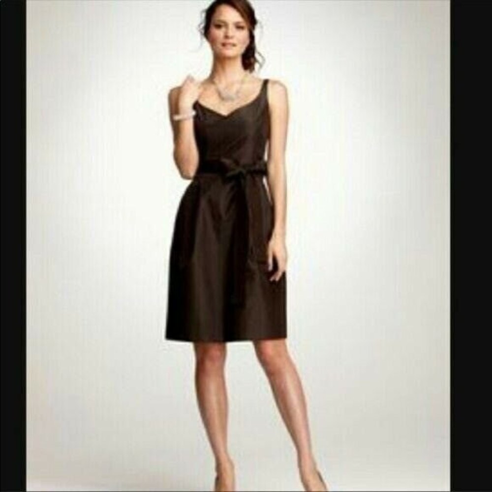 Ann Taylor Chocolate Brown‎ Special Occasion Dress Size 10 Silk Taffeta